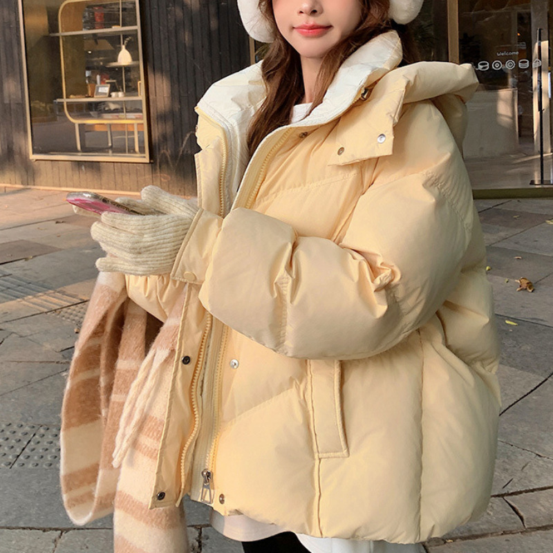 白霊爾高級ダウンジャケット レディース 冬 2025年新作 小柄さん向け ショート丈 厚手 ホワイトダックダウン 人気コート