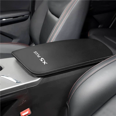 Armrest box pad Box Protective Cover Modified Central - 24-25-changan-x5plus-black-leather-and-gray-line-with-x5plus-white-label