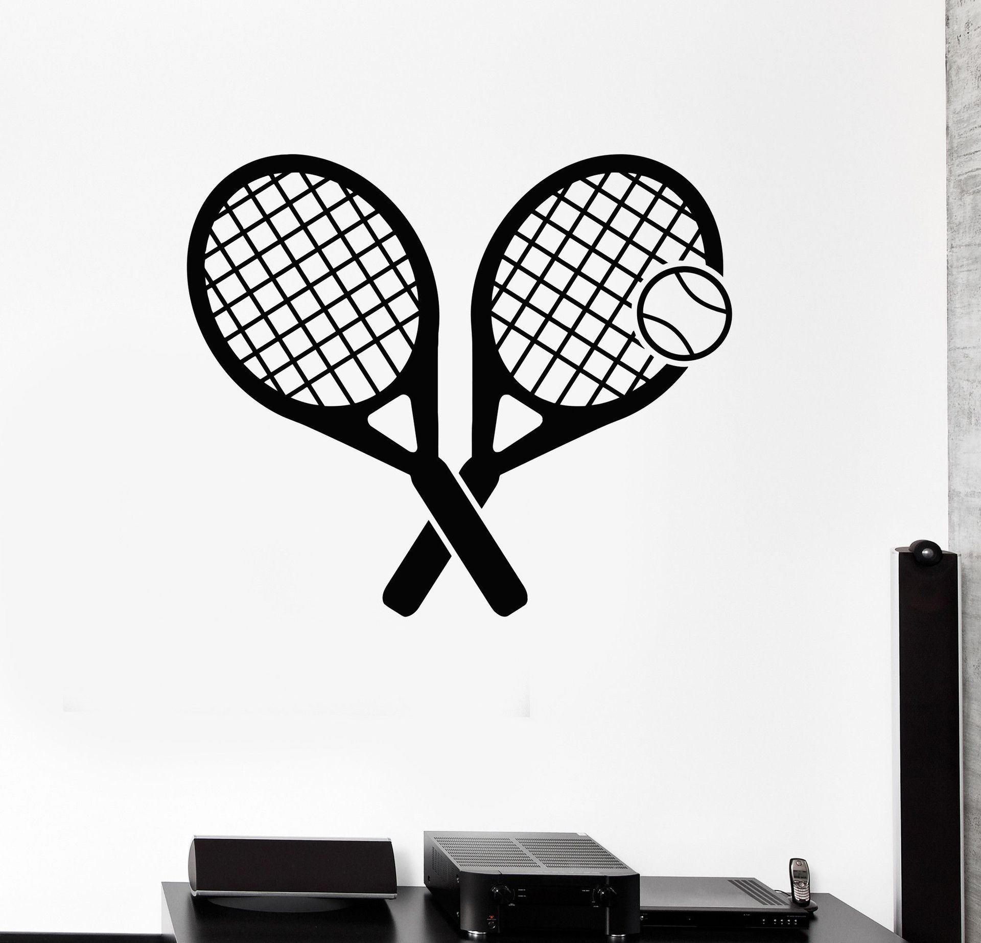 tennis网球网球拍乙烯基贴花精雕wall decor跨境亚马逊DW12640