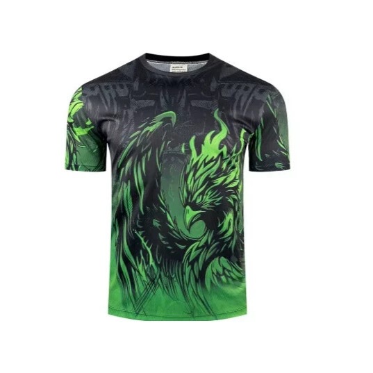 Men's Green Gradient Performance Football Jersey Shirt Lightweight Breathable Quick Dry Football Training Top Short Sleeve