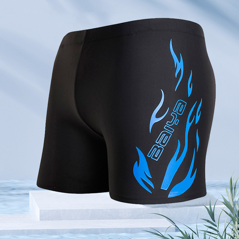 Baiya moda natación troncos de los hombres de la llama más el tamaño suelto y cómodo boxeador bañador anti-vergüenza fábrica de Ventas Directas