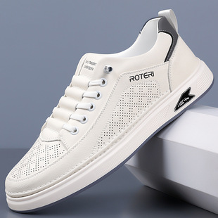 Men's shoes 2025 summer new sandals breathable hollow white shoes casual British men's sports shoes a generation of hair