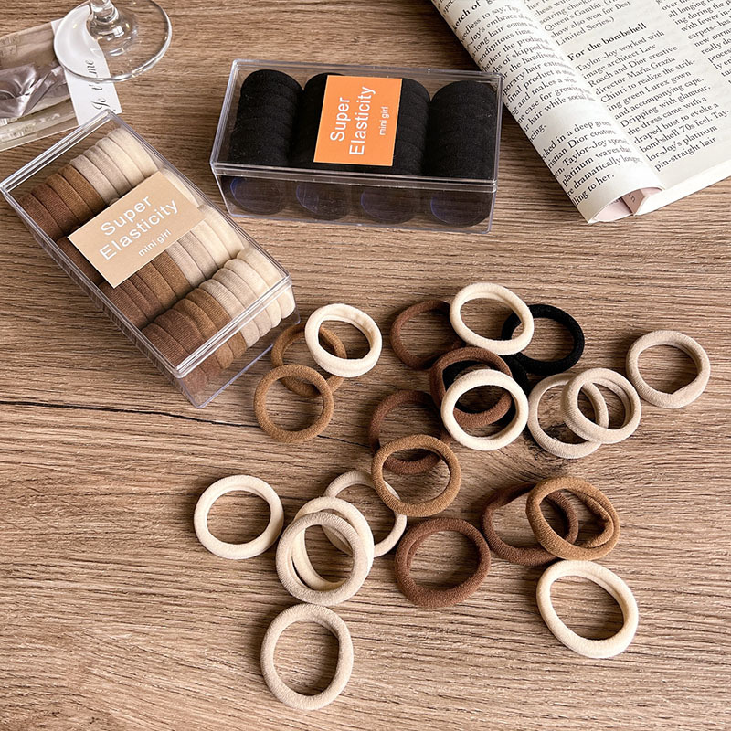 Alta elástica banda de goma sin costuras de pelo de las mujeres cuerda de pelo Cola de Caballo 2023 nuevo temperamento simple cubierta de cuero banda de pelo