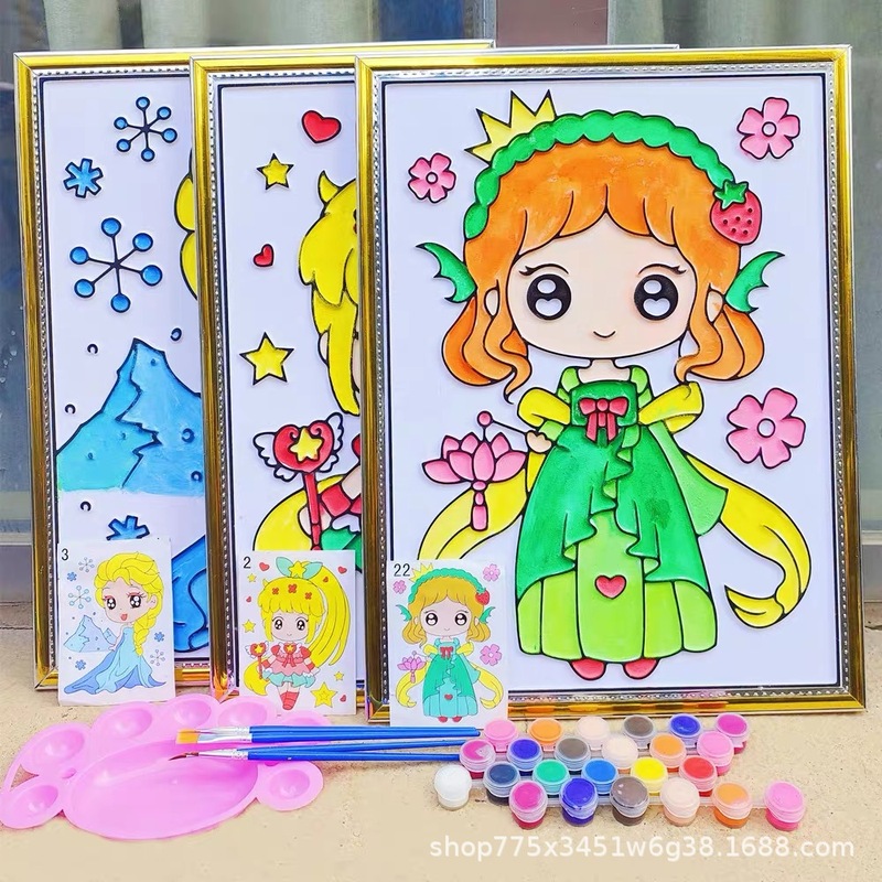 凹凸画板顔料落書き絵画ガッシュアクリル油絵水彩落書き着色広場公園屋台おもちゃ|undefined