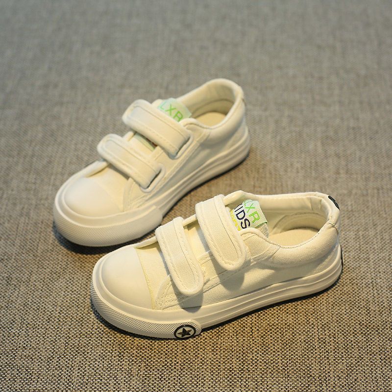 儿童帆布鞋男童女童鞋子运动会白色板鞋春秋小学生幼儿园小白