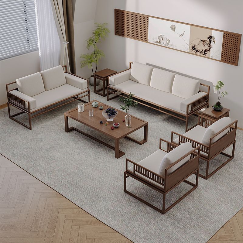 Solid Wood High-Seat Sofa New Chinese Style Solid Wood Living Room 2025 New Style Elegant High-End Song Aesthetic Others