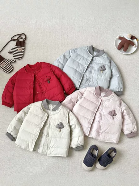 Baby 90% white duck down vest, suitable for both boys and girls, can be worn as an outer layer or as an inner layer, warm and simple winter top, no hood, for toddlers