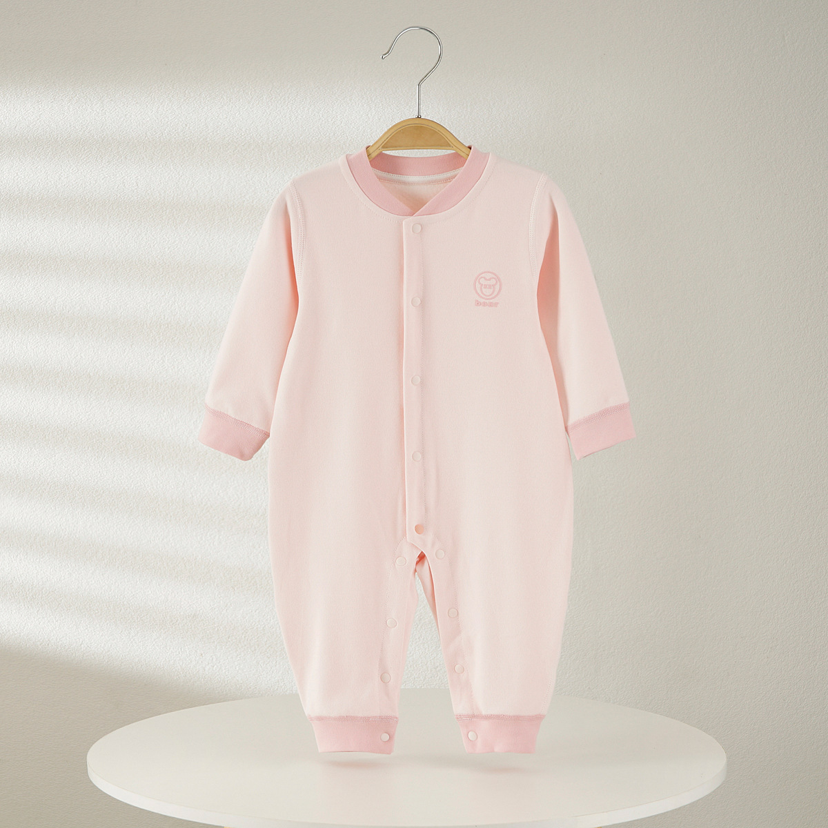 점프 수트 3 월-18 일 봄과 가을 격자  버클 모자 셔츠  점프 수트 파자마 속옷