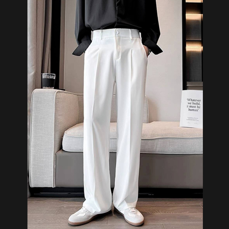 Men's Slim Fit Dress Pants 2025 Casual Trendy Long Pants Business Formal Work Pants Drape Straight Suit Pants