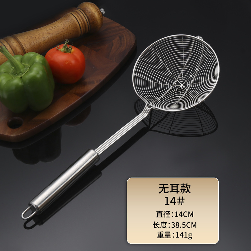 Cuchara de cuatro hilos con mango redondo de acero inoxidable 14