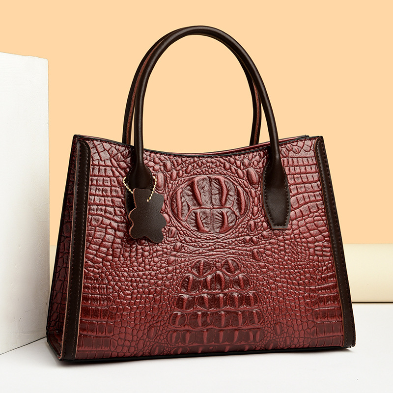 Bag Women's Large Capacity Handbag Fashion Crocodile Commuter Women's Bag Elegant Trendy Mother Bag_voghion.com