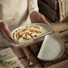 创意陶瓷餐具点心盘拼盘微瑕西餐盘月亮盘果盘批发餐盘托盘景德镇