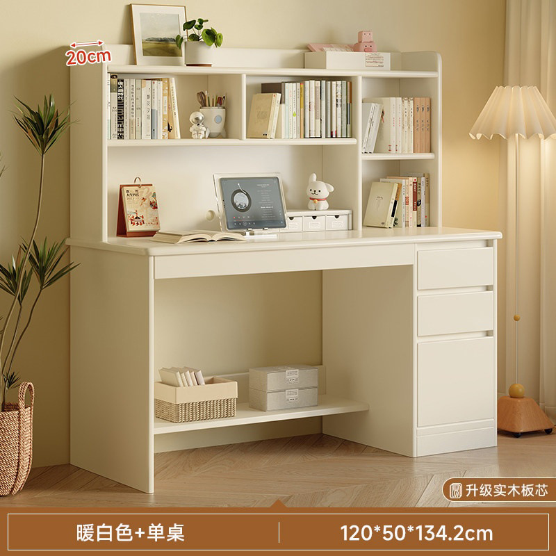 Escritorio de madera, estantería, estantería integrada, escritorio de computadora de apartamento pequeño para el hogar, dormitorio, escritorio de aprendizaje para adultos para estudiantes