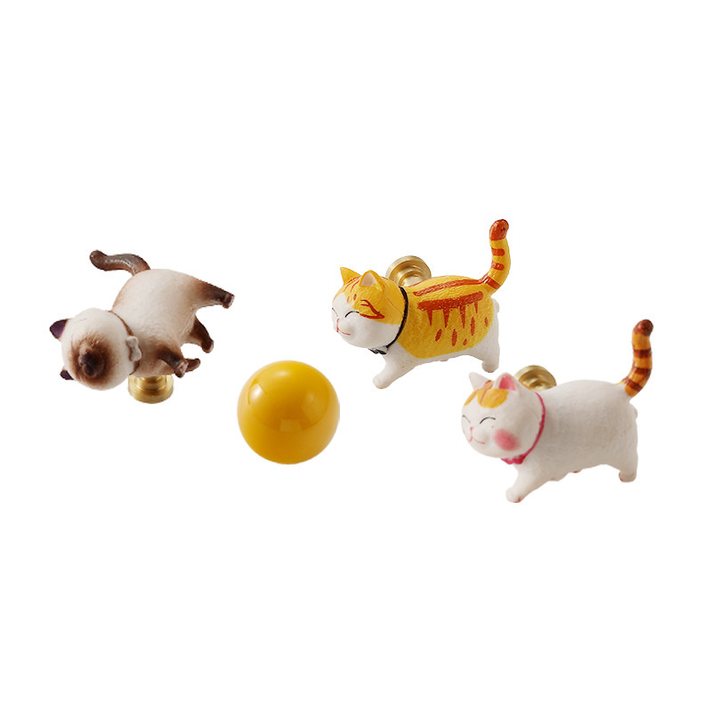 猫漫画キャビネットドアハンドルかわいい引き出し子供部屋ワードローブハンドルデザイナー樹脂真鍮衝突防止|undefined