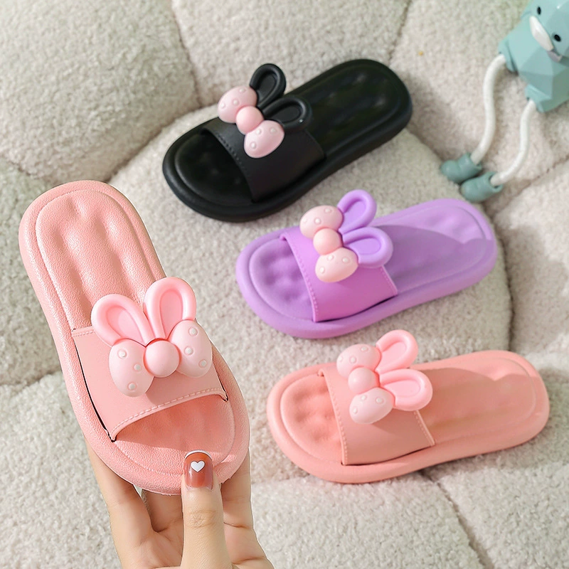 Тапочки для девочек Летний милый кролик мультфильм сандалии тапочки противоскользящие EVA без запаха детская детская обувь для детского сада