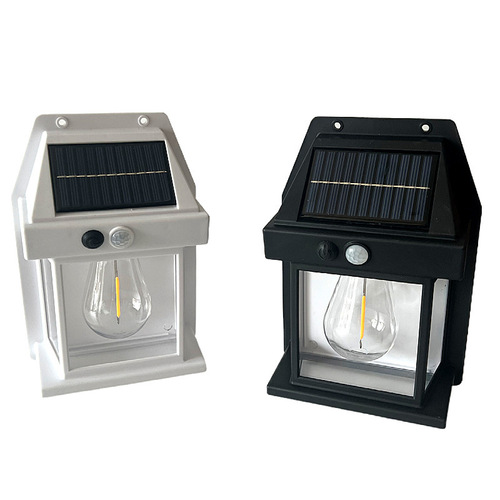 New solar-powered outdoor courtyard wall lamp, lighting with human body sensing, home garden waterproof outdoor energy-saving street lamp
