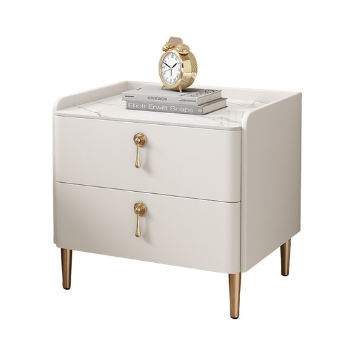 Nankang furniture bedside table simple modern ultra narrow light luxury slate solid wood smart wireless charging bedroom bedside