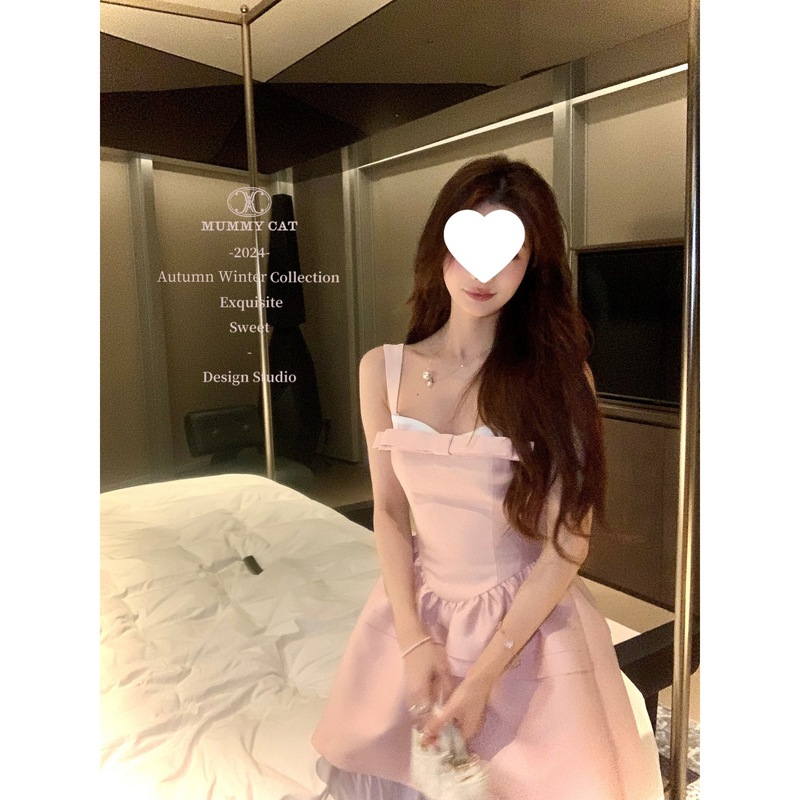 Mummy Cat下蛋喵【小猫耳朵】蝴蝶结拼接仿丝毛公主日礼服连衣裙|undefined