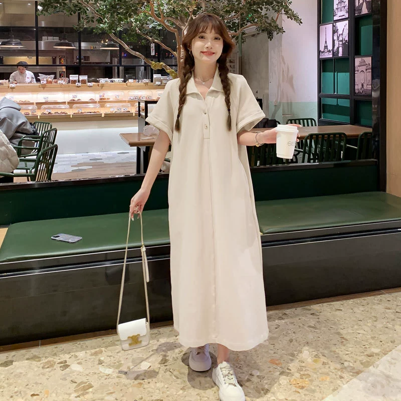 Стильный летний набор для беременных polo-платье dress - Комфортное платье-футболка для беременных женщин, плюс-сайз мода