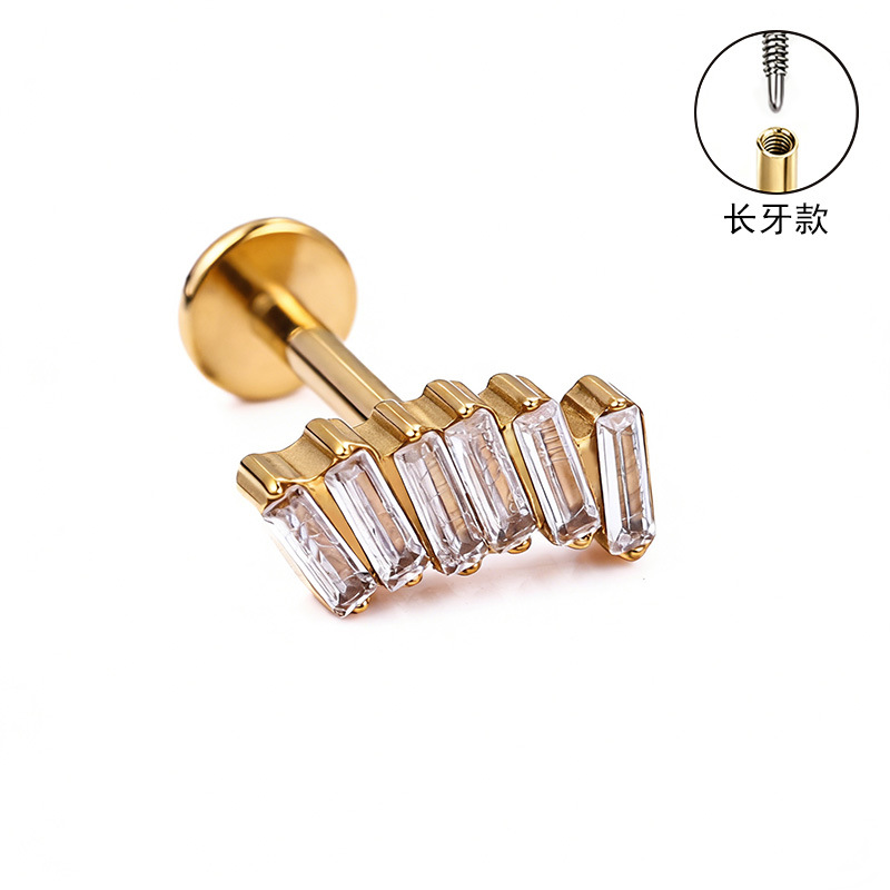 Labret piercing jewelry detail image
