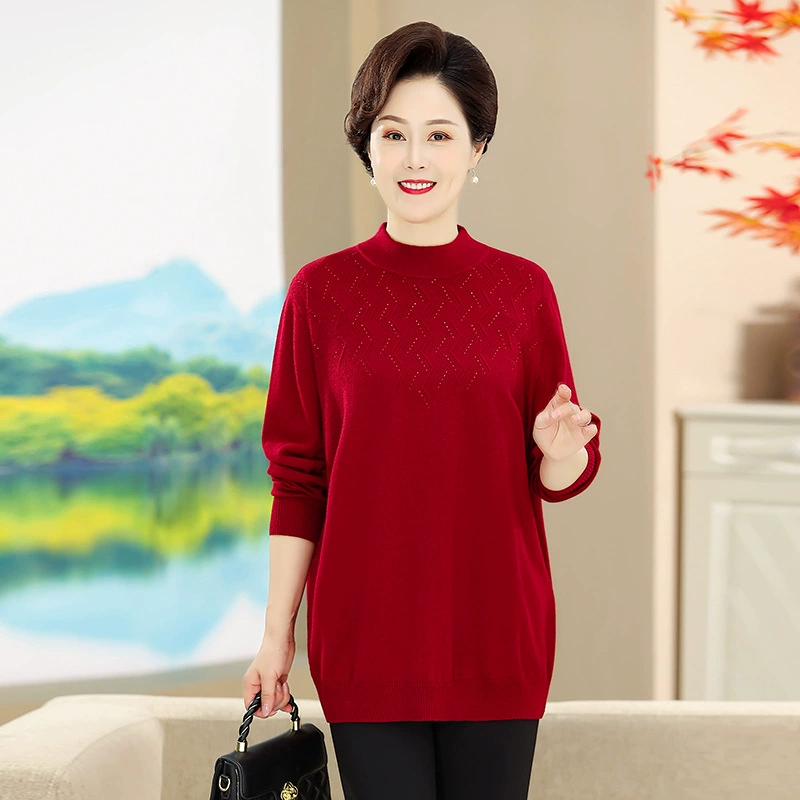 032 Новая коллекция осень-зима 100kg Женский шерстяной свитер больших размеров, вязаная базовая кофта, 58% шерсть