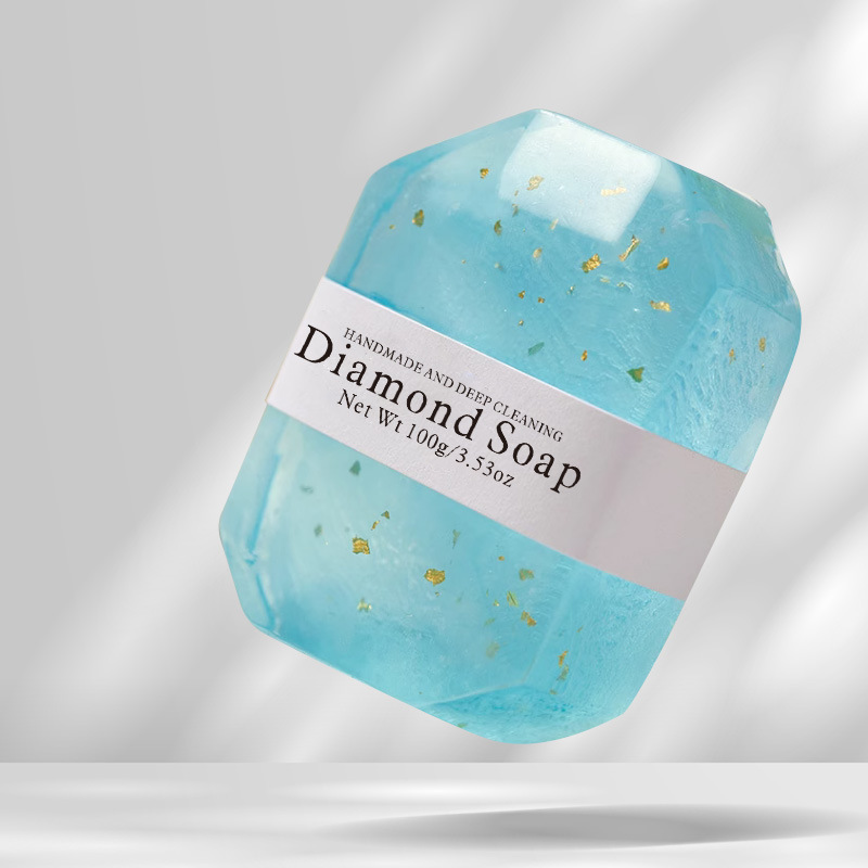 Comercio exterior Jabón de diamante transfronteriza gema artesanal Limpieza de jabón de limpieza aceite esencial jabón refrescante al por mayor Jabón de cristal de Aurora