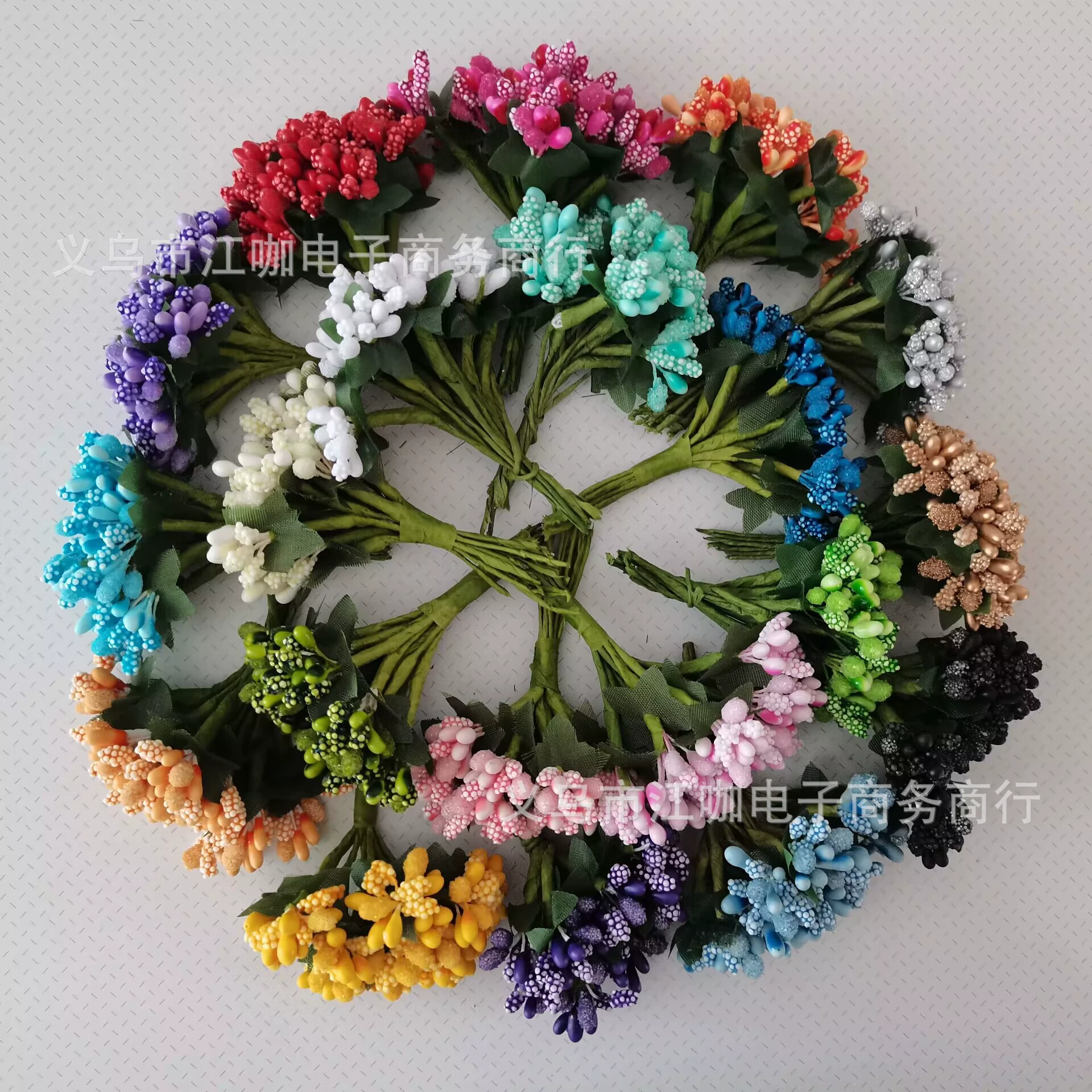 Золотистая и серебристая форма цветка нити Core Simulation Flower Cefin Ship Accessories with Leaf Glass Beads Bead Flower Ring Wine Christmas Flower