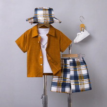 慈溪跨境儿童两件套装短袖衣服开衫children's kids clothes