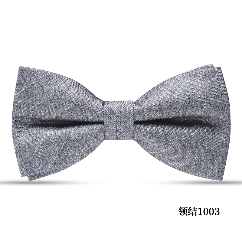 회색과 흰색 줄무늬 1003 나비넥타이