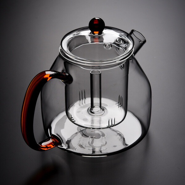 Glass capacious teapot for home use
