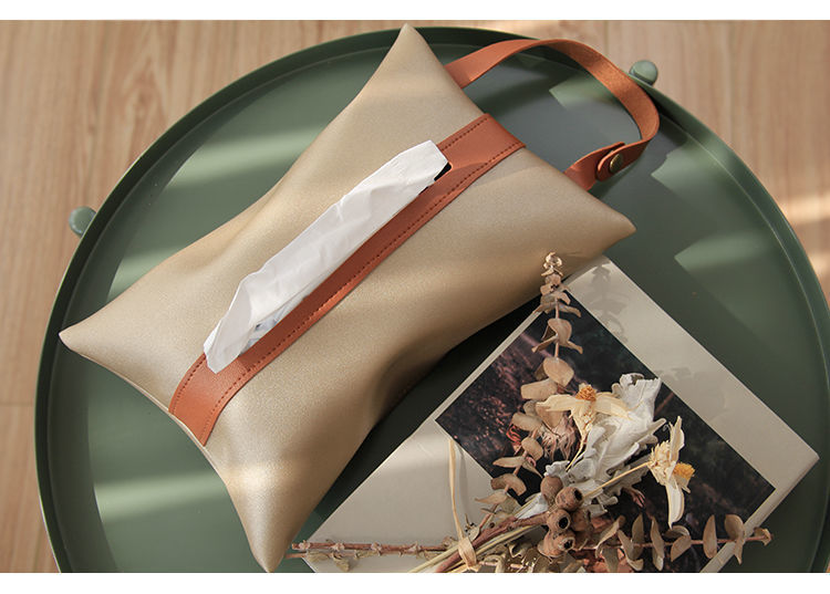 Car Tissue Box Car Paper Box Hanging Car Decoration Supplies Internet Popular Mercedes-Benz Car Supplies Leather Tissue Bag