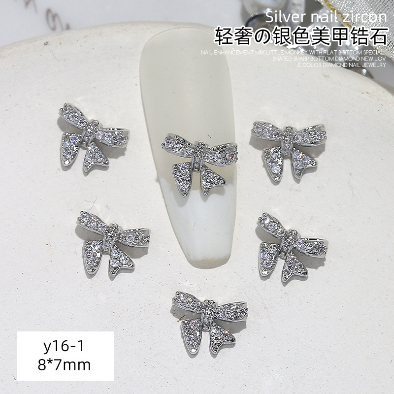 Joyería de circonio para decoración de uñas, lazo para decoración de uñas, aleación de diamantes, perla, joyería de diamantes, accesorios de decoración de libros rojos pequeños, venta al por mayor