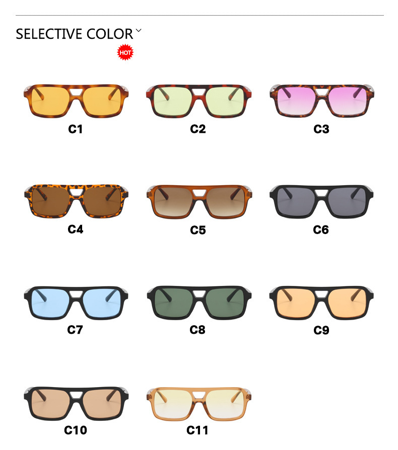 Women's Retro Sunglasses Double Beam Small Frame Fashion Glasses_voghion.com
