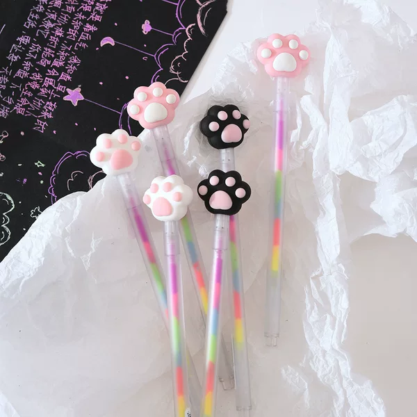 Chenxi cat claw pink pen color journal pen hand-written newspaper key mark highlight pen DIY black card painting brush