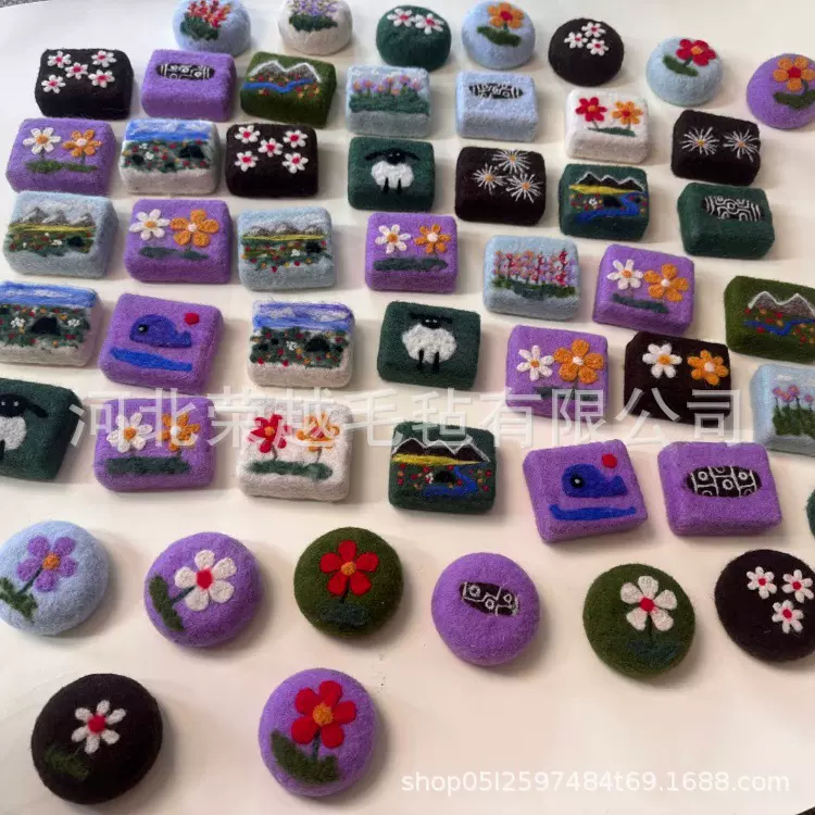 跨境供货羊毛毡香皂精油手工皂 伴手礼diy羊脂毛绒肥皂