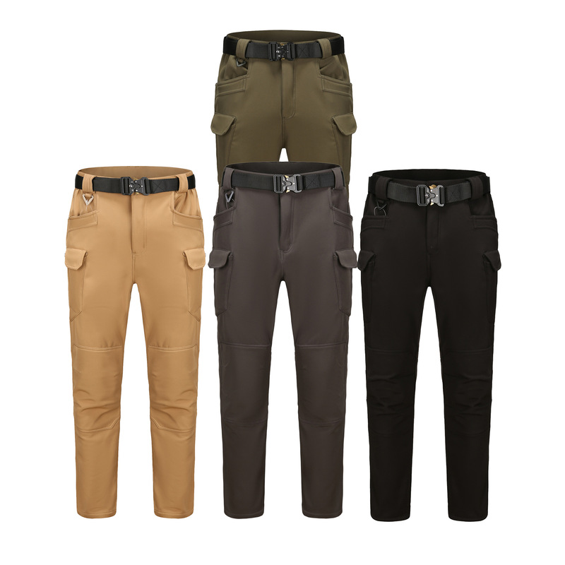 Factory wholesale cross-border iX7 soft shell fleece fleece outdoor mountaineering training tooling men's charge tactical pants