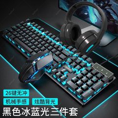 游戏键盘机械手感有线静音键盘鼠标套装笔记本通用电竞外设两件套