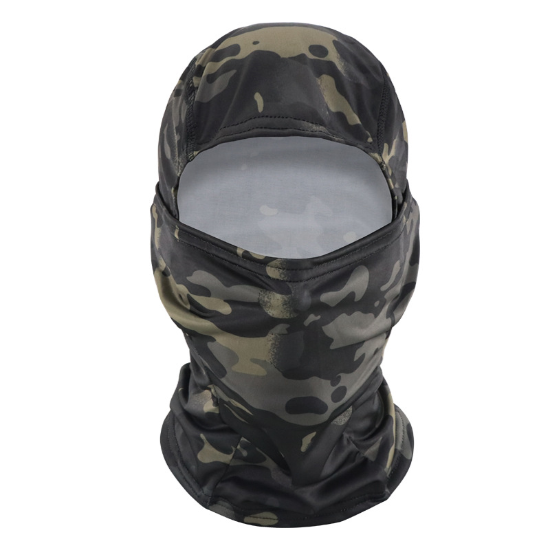 Verano camuflaje de seda de hielo todo en uno capucha de ciclismo al aire libre máscara de pesca protector solar