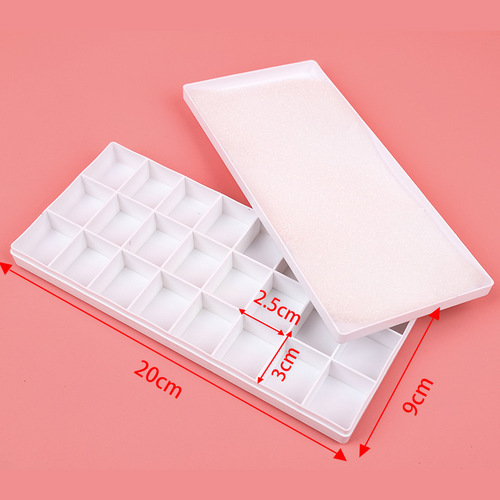 Square white basic 24 grid anti-spill moisturizing watercolor gouache hard cover pigment coloring box art coloring supplies