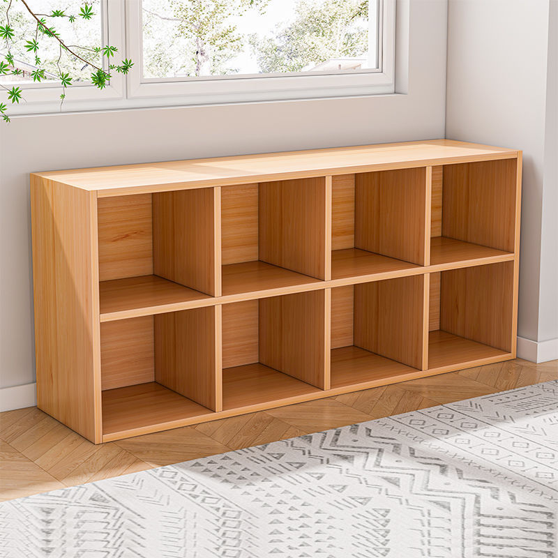 Low Bookcase Floor-Standing Bookshelf Home Living Room Storage Rack Small Storage Cabinet Storage Cabinet Multi-Layer Student Grid Cabinet