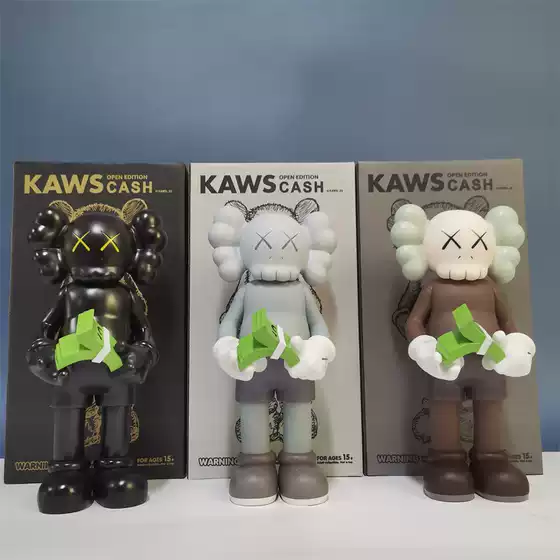 New Trendy Sesame Street Kaws Cash Counting Figure, Violent Bear Bearbrick Collectible Statue