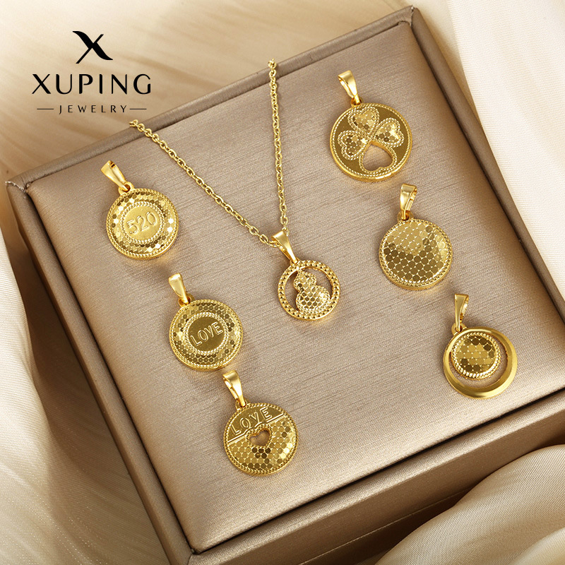 Xupar espejo de la joyería de panal geométrico redondo colgante collar de las mujeres de la moda de lujo ligero nicho colgante accesorios de la joyería