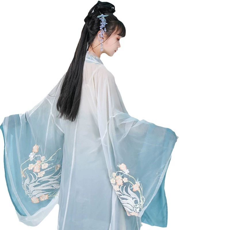 Hanfu, thin universal set, Chinese style, with embroidery