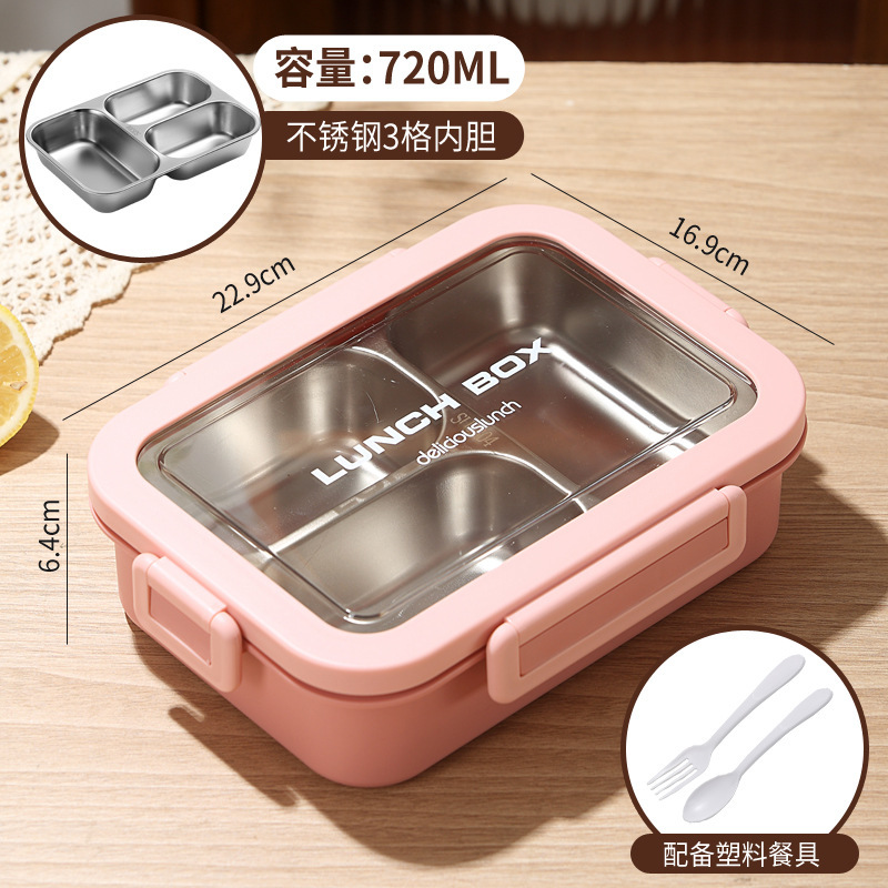 電子レンジの弁当箱の格のサラリーマンの弁当箱の軽い学生はご飯を持って304ステンレスの保温の弁当箱を分けます。|undefined
