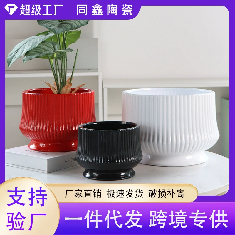 Скандинавский минимализм ins современный мясистый керамический цветочный горшок минималистичный интерьер креативный круглый набор зеленый укроп легкий цветочный горшок