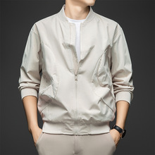 跨境男士夹克外套棒球服春秋季新款宽松立领简约休闲飞行员上衣男