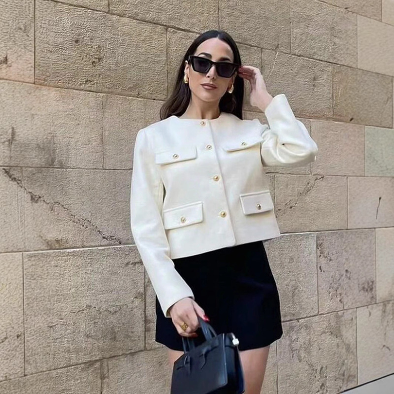 Cross-Border Women's Clothing Dropshipping New Autumn and Winter High-End Round-Neck Chanel-Style Short Jacket Fashionable Versatile Tweed Cross-Border Women's Clothing Dropshipping New Autumn and Winter High-End Round-Neck Chanel-Style Short Jacket Fashionable Versatile Tweed