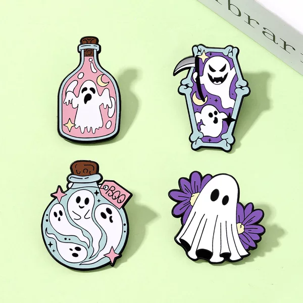 Halloween Badge Ghost Demon Cute Cartoon Holiday Decoration Clothing Bag Accessories Enamel Zinc Alloy Brooch