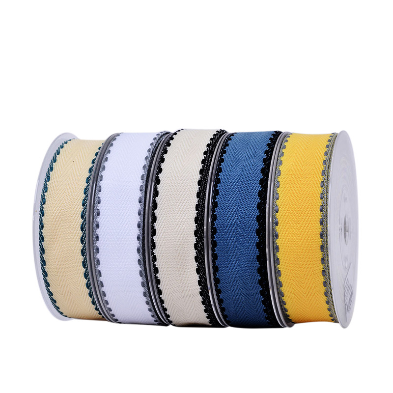 Yao Ming 2,5 cm arco accesorios para el cabello zapatos y sombreros ramo embalaje cinta caja de regalo doble patrón puente punto