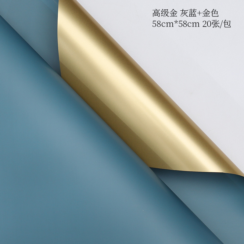 Venta al por mayor material de embalaje de ramo coreano floristería envoltura floral de doble cara papel de envoltura de flores de papel Ouya engrosado de dos colores